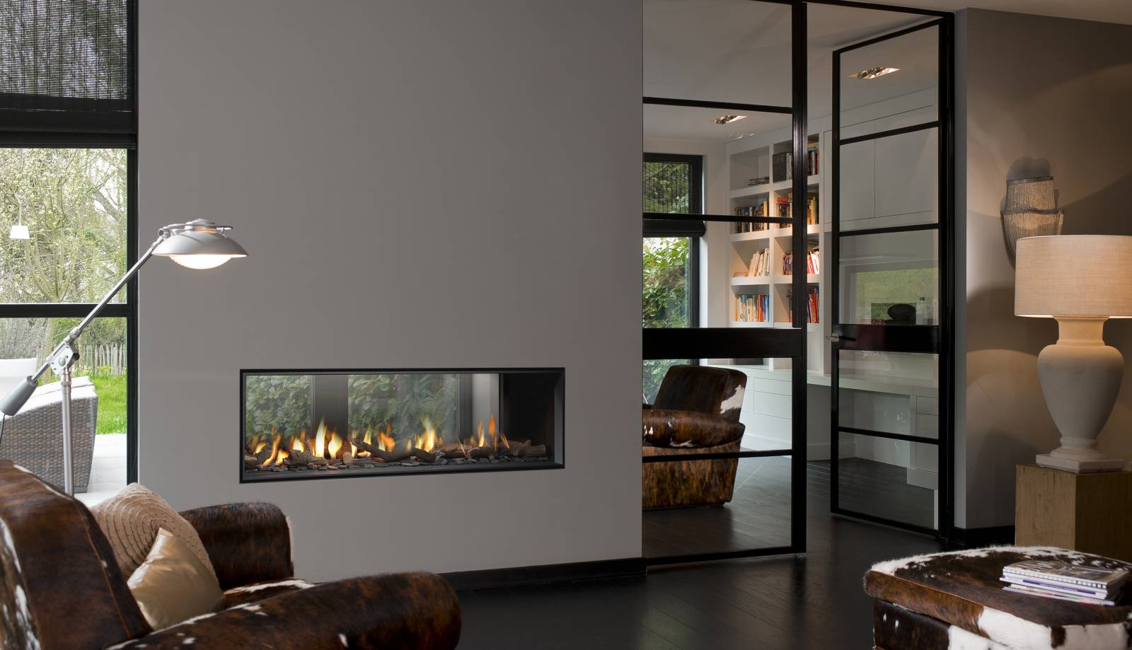 Double Sided Fireplaces in Calgary - Hearth & Home - Bell Fires Horizon Bell Tunnel